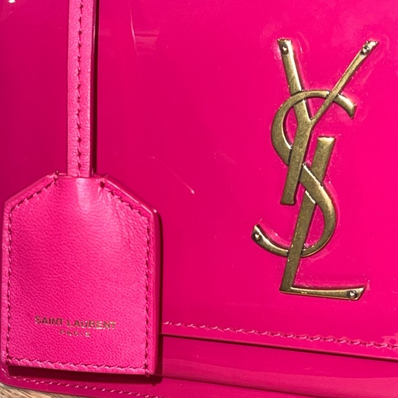 Saint Laurent Small Patent Leather Sunset Monogram Shoulder Bag - Picture 3 of 6